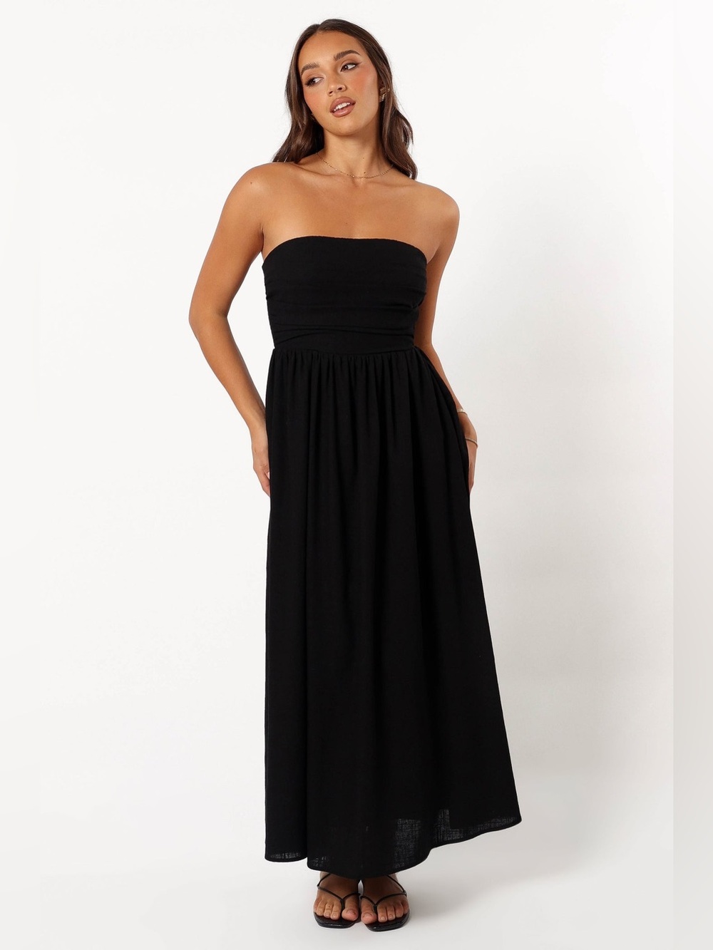 Petal & Pup Kayt Strapless Maxi Dress Size Medium Black
